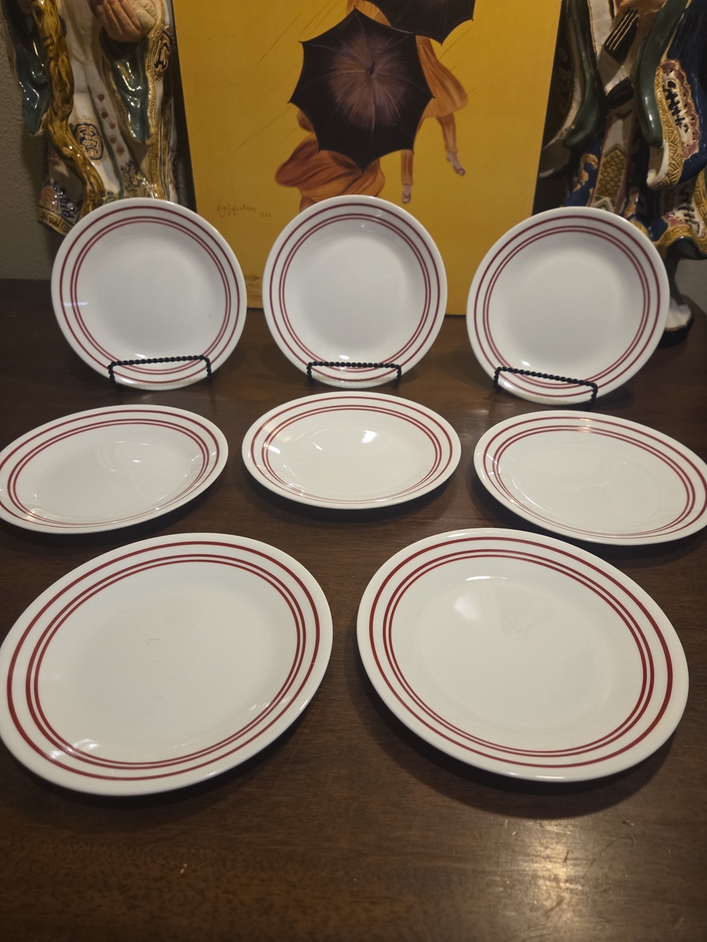Corelle Red Café 6 3/4" Bread/Dessert Plates  - Set of 8